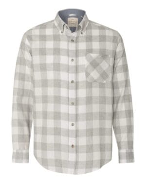 HEATHER GREY/ WHITE Weatherproof 164761 vintage brushed flannel long sleeve shirt