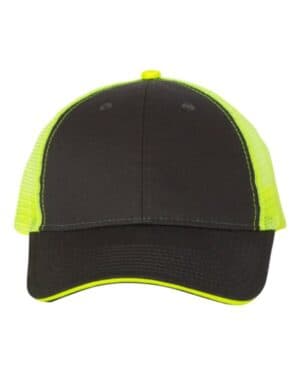 CHARCOAL/ NEON YELLOW Valucap S102 sandwich trucker cap