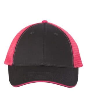CHARCOAL/ NEON PINK Valucap S102 sandwich trucker cap