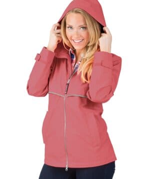 MAUVE/REFLECTIVE Charles river 5099CR women's new englander rain jacket