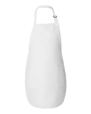 WHITE Q-tees Q4350 full-length apron with pockets