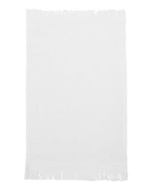 WHITE Q-tees T100 fringed fingertip towel
