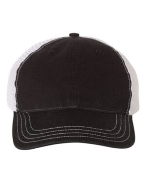 BLACK/ WHITE Richardson 111 garment-washed trucker cap