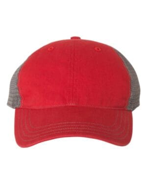 RED/ CHARCOAL Richardson 111 garment-washed trucker cap