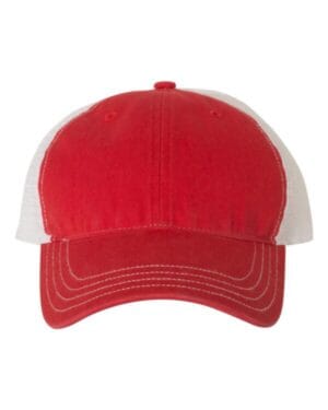 RED/ WHITE Richardson 111 garment-washed trucker cap