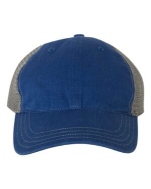 ROYAL/ CHARCOAL Richardson 111 garment-washed trucker cap
