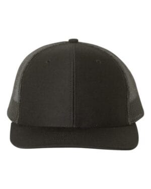 BLACK Richardson 112 adjustable snapback trucker cap