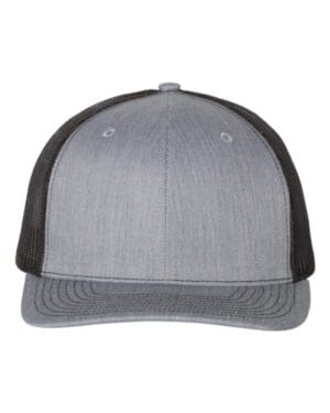 HEATHER GREY/ BLACK Richardson 112 adjustable snapback trucker cap