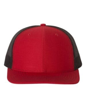 RED/ BLACK Richardson 112 adjustable snapback trucker cap