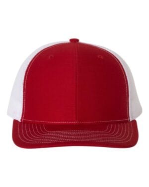RED/ WHITE Richardson 112 adjustable snapback trucker cap