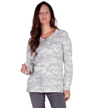 CAMO PRINT Charles river 5144CR women's derby lace-up tunic