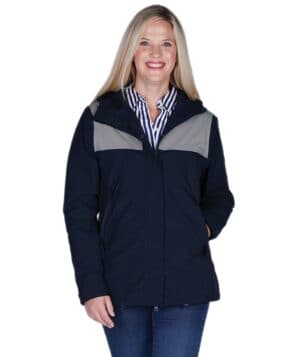 NAVY/GREY Charles river 5161CR women's manchester rain jacket