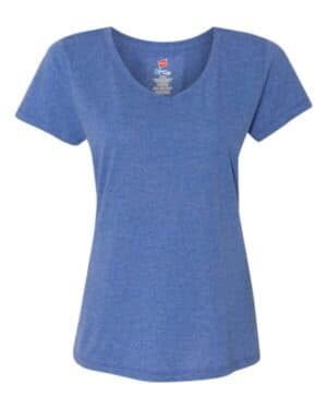 ROYAL TRIBLEND Hanes 42VT perfect-t womens triblend v-neck t-shirt