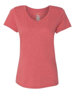 RED TRIBLEND Hanes 42VT perfect-t womens triblend v-neck t-shirt