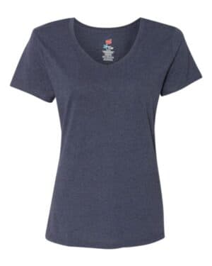 NAVY TRIBLEND Hanes 42VT perfect-t womens triblend v-neck t-shirt