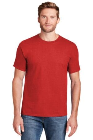 ATHLETIC RED 5180 hanes beefy-t-100% cotton t-shirt