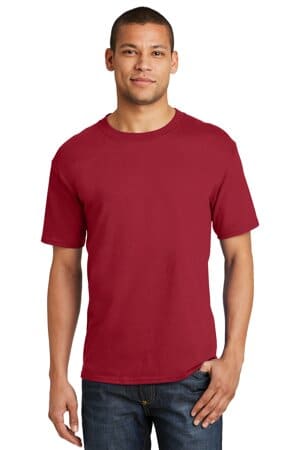 DEEP RED 5180 hanes beefy-t-100% cotton t-shirt