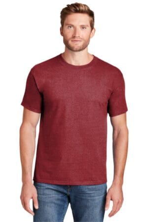 HEATHER RED 5180 hanes beefy-t-100% cotton t-shirt