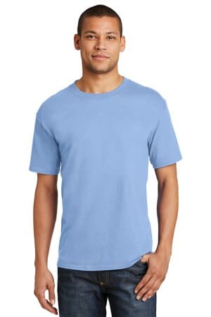 LIGHT BLUE 5180 hanes beefy-t-100% cotton t-shirt
