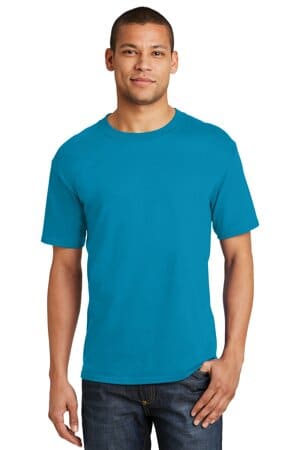 TEAL 5180 hanes beefy-t-100% cotton t-shirt
