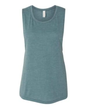 HEATHER DEEP TEAL Bella canvas 8803 women's flowy scoop muscle tank