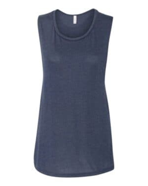 HEATHER NAVY Bella canvas 8803 women's flowy scoop muscle tank
