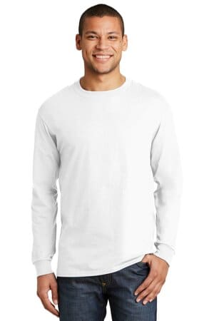 5186 hanes beefy-t-100% cotton long sleeve t-shirt