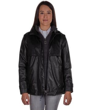 BLACK LEOPARD PRINT 5191CR women's animal print new englander rain jacket