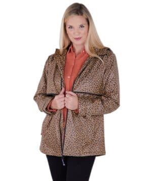 LEOPARD PRINT 5191CR women's animal print new englander rain jacket