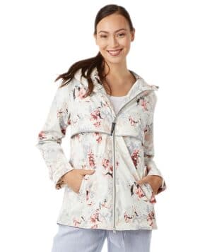 5194CR women's new englander floral printed rain jacket