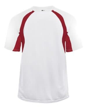 WHITE/ RED Badger 2144 youth b-core hook t-shirt