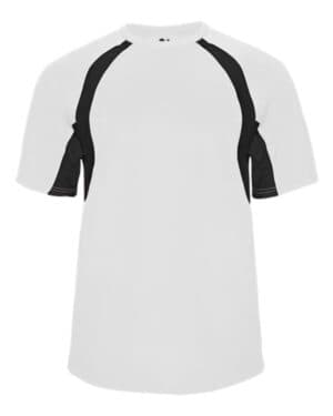 WHITE/ BLACK Badger 2144 youth b-core hook t-shirt