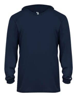 NAVY Badger 2105 youth b-core hooded long sleeve t-shirt