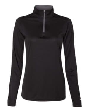 BLACK/ GRAPHITE Badger 4103 womens b-core quarter-zip pullover