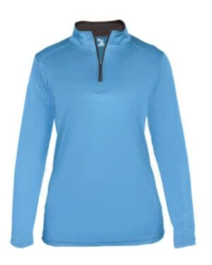 COLUMBIA BLUE/ GRAPHITE Badger 4103 womens b-core quarter-zip pullover