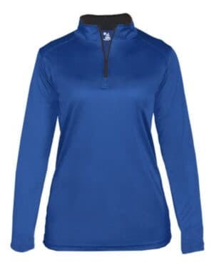 ROYAL/ GRAPHITE Badger 4103 womens b-core quarter-zip pullover