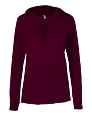 Badger 4165 women's b-core long sleeve hooded t-shirt