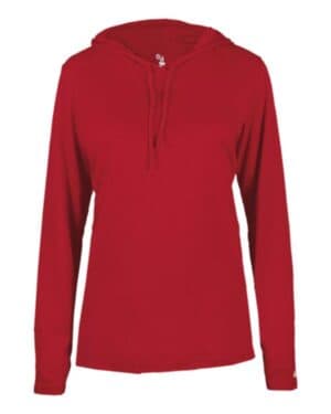 RED Badger 4165 women's b-core long sleeve hooded t-shirt