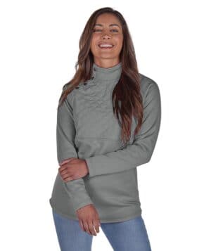 5260CR women's newbury asymmetrical snap sweatshirt
