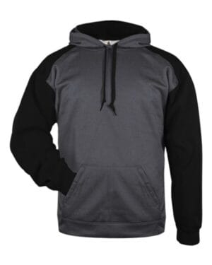 CARBON HEATHER/ BLACK Badger 1449 sport heather tonal hooded sweatshirt