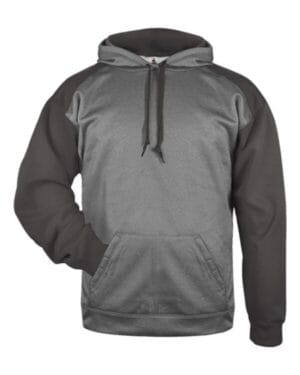 STEEL HEATHER/ GRAPHITE Badger 1449 sport heather tonal hooded sweatshirt