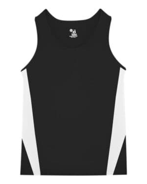 BLACK/ WHITE Alleson athletic 2667 youth stride singlet