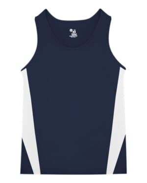 NAVY/ WHITE Alleson athletic 2667 youth stride singlet
