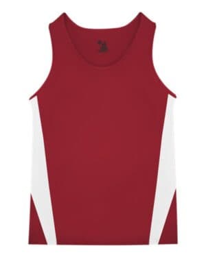 RED/ WHITE Alleson athletic 2667 youth stride singlet