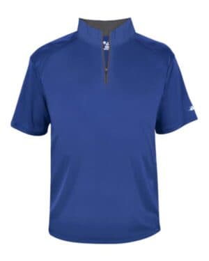 ROYAL/ GRAPHITE Badger 4199 b-core short sleeve quarter-zip