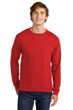 ATHLETIC RED 5286 hanes essential-t 100% cotton long sleeve t-shirt