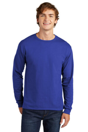 DEEP ROYAL 5286 hanes essential-t 100% cotton long sleeve t-shirt