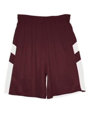 MAROON/ WHITE Alleson athletic 7266 b-pivot rev shorts