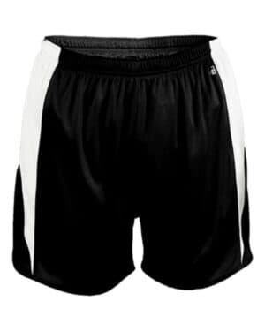 BLACK/ WHITE Alleson athletic 7273 stride shorts