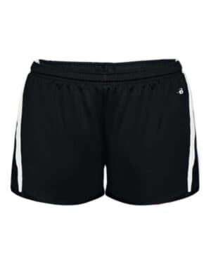 BLACK/ WHITE Alleson athletic 7274 women's stride shorts